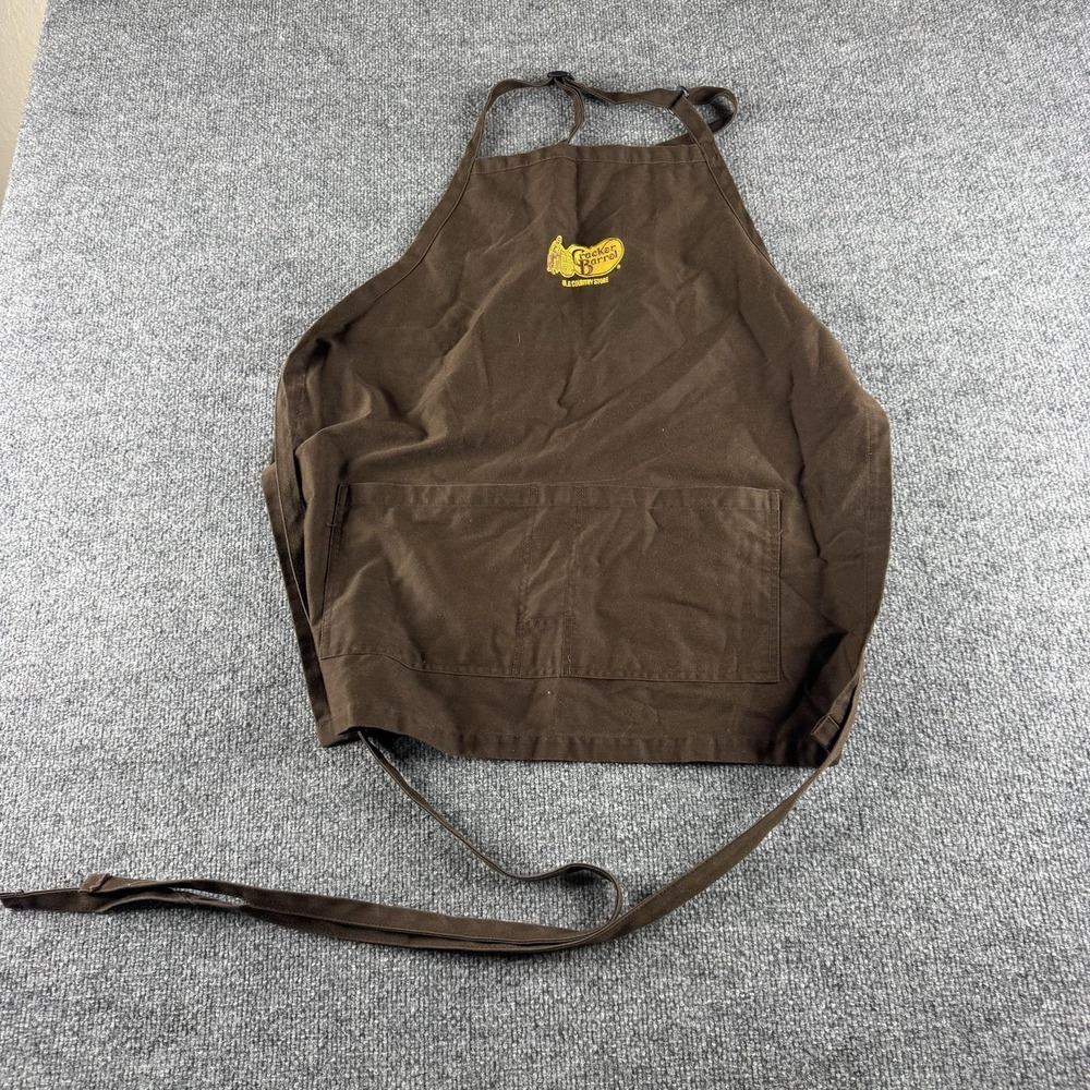 WearGuard Cracker Barrel Old Country Store Bib Apron Brown Embroidered One Size